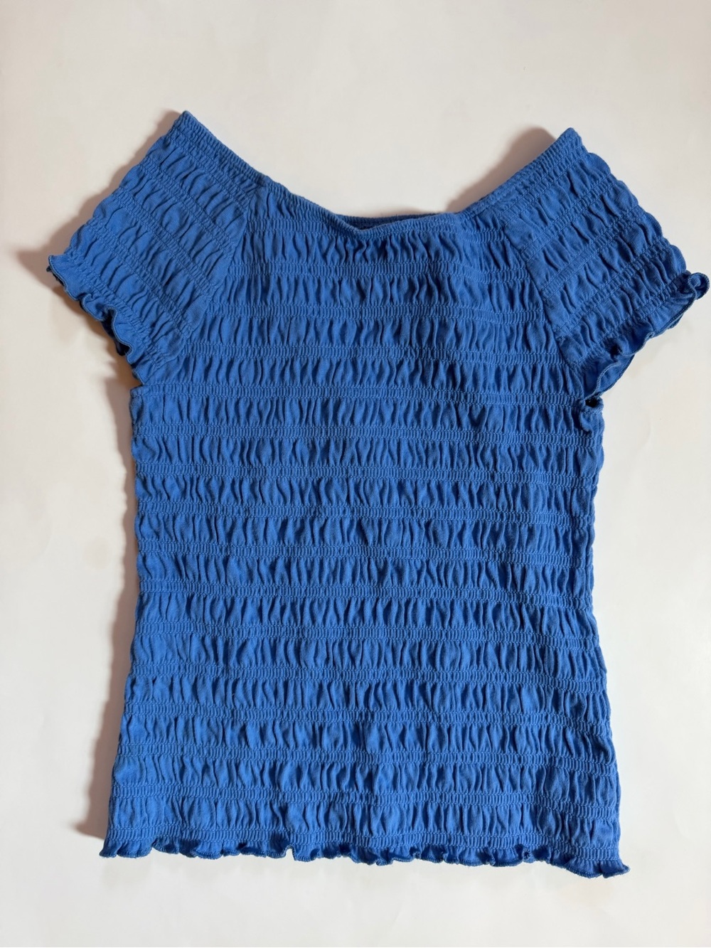 Abercrombie Kids Girls Smocked T-Shirt Size 11/12 Like New Blue